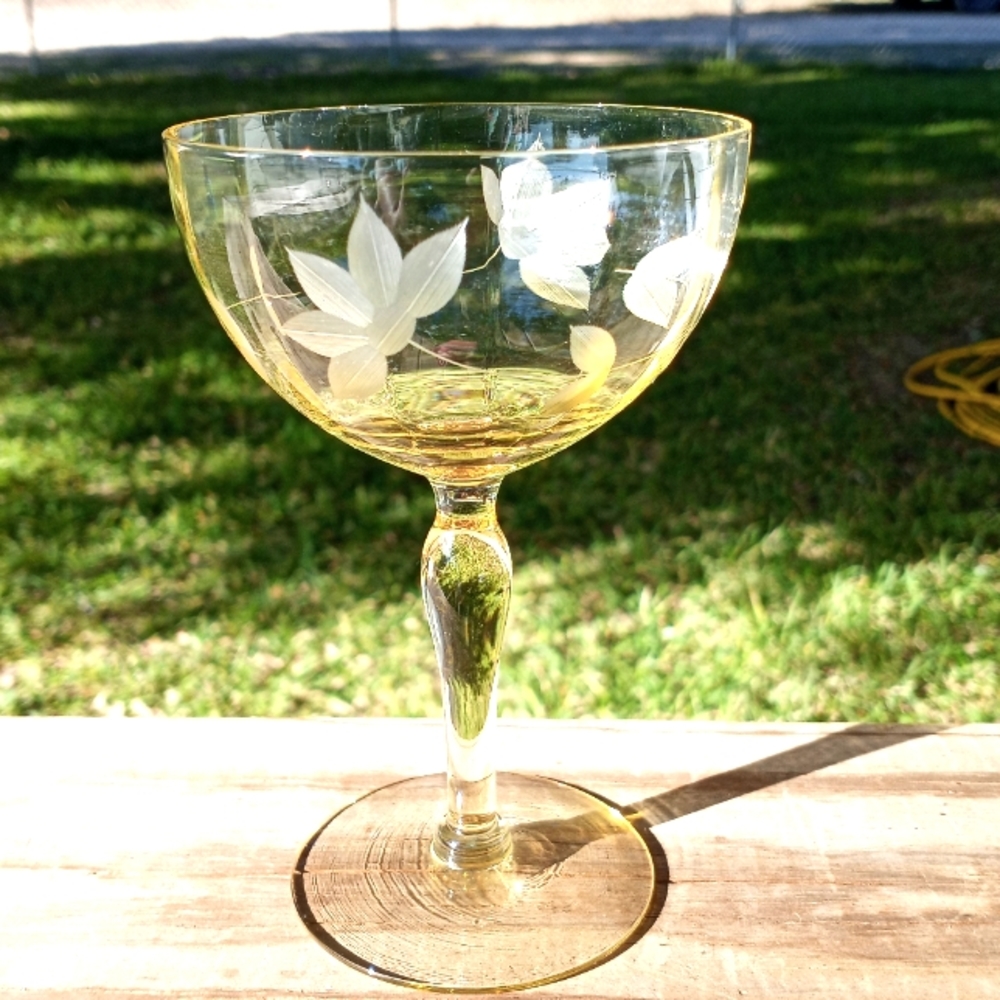 YELLOW Fostoria Wine glass
